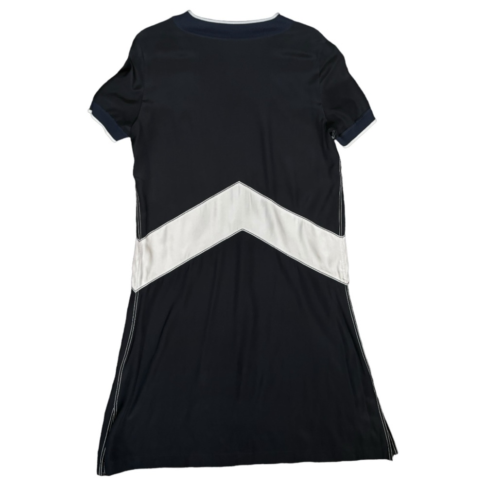 Rag & Bone Navy Blue 100% Silk Chevron Dress - Size Small - Picture 13 of 15